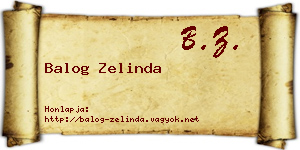 Balog Zelinda névjegykártya